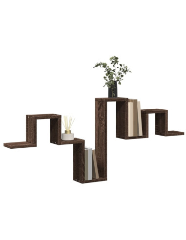 Mensola a Muro Rovere Marrone 104,5x10x43 cm Legno Multistrato