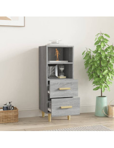 Credenza Grigio Sonoma 34,5x34x90 cm in Legno Multistrato 2
