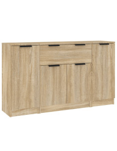 Credenze 3 pz Rovere Sonoma in Legno Multistrato