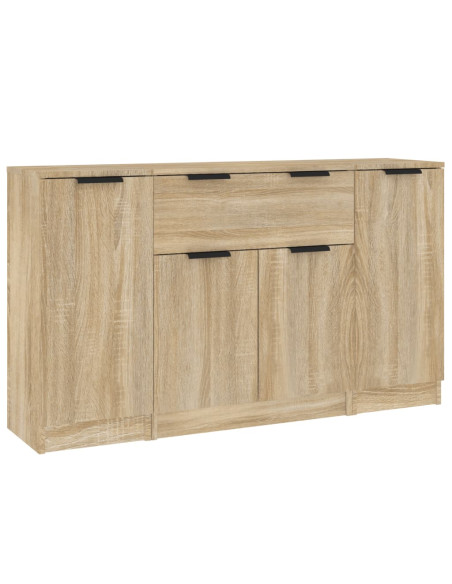 Credenze 3 pz Rovere Sonoma in Legno Multistrato