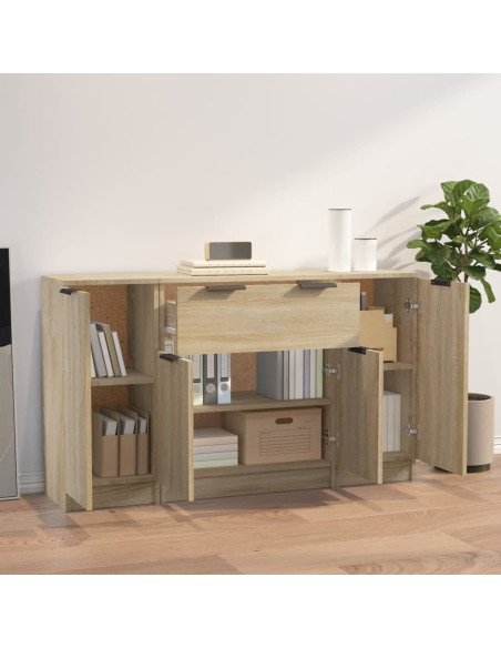 Credenze 3 pz Rovere Sonoma in Legno Multistrato