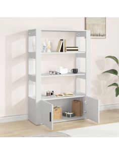 Credenza Bianca 80x30x119,5 cm in Legno Multistrato 2