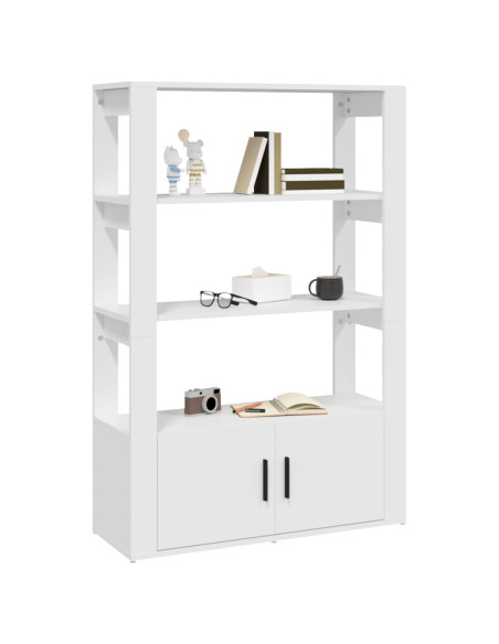 Credenza Bianca 80x30x119,5 cm in Legno Multistrato