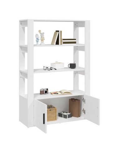 Credenza Bianca 80x30x119,5 cm in Legno Multistrato