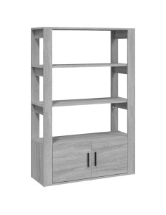 Credenza Grigio Sonoma 80x30x119,5 cm in Legno Multistrato