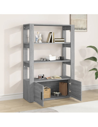 Credenza Grigio Sonoma 80x30x119,5 cm in Legno Multistrato