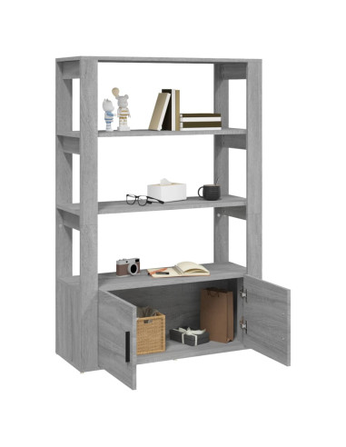 Credenza Grigio Sonoma 80x30x119,5 cm in Legno Multistrato