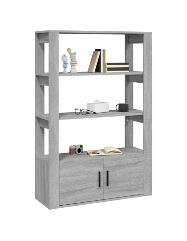 Credenza Grigio Sonoma 80x30x119,5 cm in Legno Multistrato