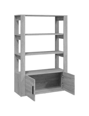 Credenza Grigio Sonoma 80x30x119,5 cm in Legno Multistrato