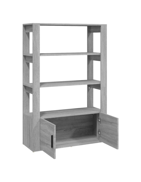 Credenza Grigio Sonoma 80x30x119,5 cm in Legno Multistrato