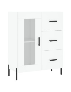 Credenza Bianca 69,5x34x180 cm in Legno Multistrato