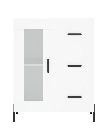 Credenza Bianca 69,5x34x180 cm in Legno Multistrato