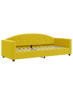 Divano Letto con Materasso Giallo 80x200 cm in Velluto 2
