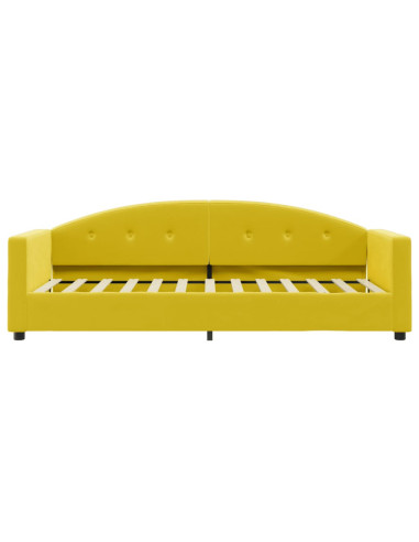 Divano Letto con Materasso Giallo 80x200 cm in Velluto