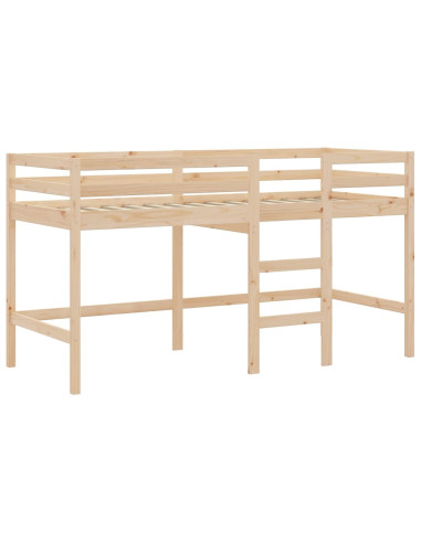 Letto a Soppalco con Tunnel Bambini Rosa 90x190cm Massello Pino