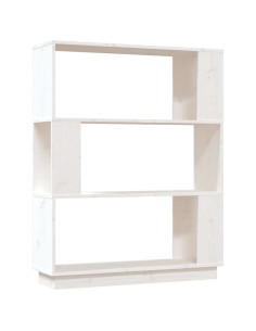 Libreria/Divisorio Bianco 80x25x101 cm Legno Massello di Pino