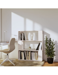 Libreria/Divisorio Bianco 80x25x101 cm Legno Massello di Pino 2