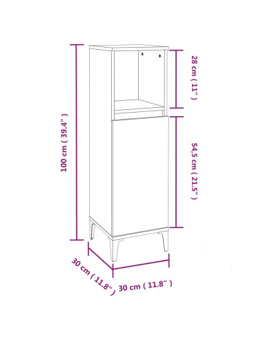 Set Mobili da Bagno 3 pz Rovere Fumo in Legno Multistrato