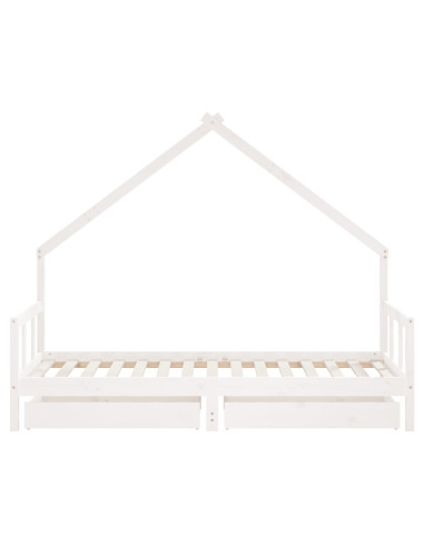 Giroletto Bambini con Cassetti Bianco 90x190 cm Massello Pino
