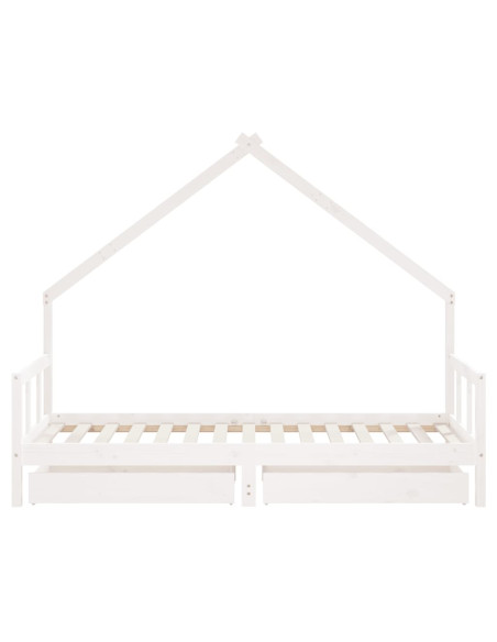 Giroletto Bambini con Cassetti Bianco 90x190 cm Massello Pino