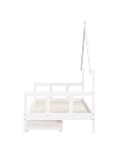 Giroletto Bambini con Cassetti Bianco 90x190 cm Massello Pino