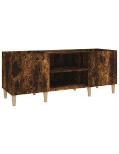 Mobile Porta Dischi Rovere Fumo 121x38x48 cm Legno Multistrato