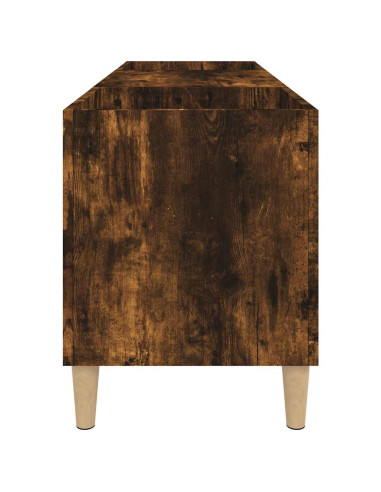 Mobile Porta Dischi Rovere Fumo 121x38x48 cm Legno Multistrato