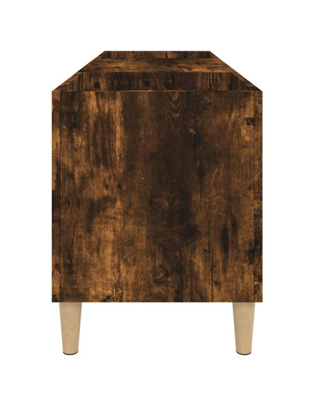 Mobile Porta Dischi Rovere Fumo 121x38x48 cm Legno Multistrato