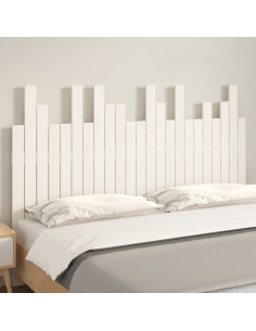 Testiera da Parete Bianca 146,5x3x80 cm Legno Massello di Pino 2