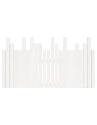 Testiera da Parete Bianca 146,5x3x80 cm Legno Massello di Pino