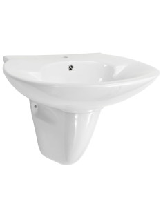 Lavabo a Parete in Ceramica Bianco 690x520x210 mm