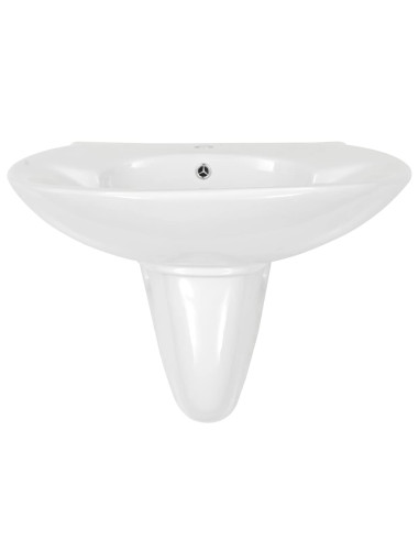 Lavabo a Parete in Ceramica Bianco 690x520x210 mm