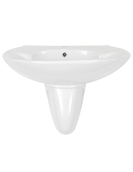 Lavabo a Parete in Ceramica Bianco 690x520x210 mm