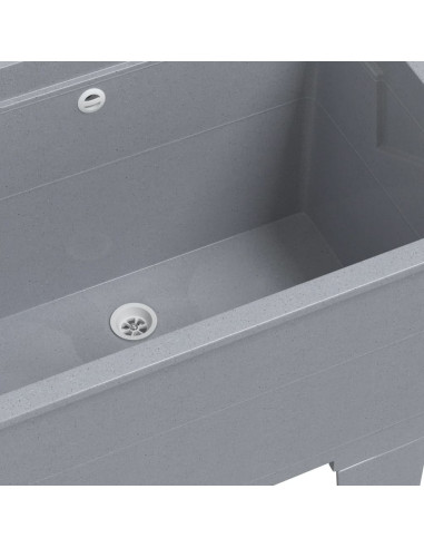 Vasca per Lavanderia Grigia 59x41x75 cm in Resina
