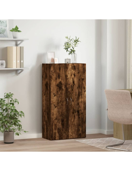 Schedario Rovere Fumo 60x32x115 cm in Legno Multistrato