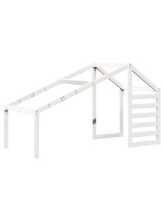 Letto a Castello con Tetto Bianco 90x190 cm Legno Massello Pino 2