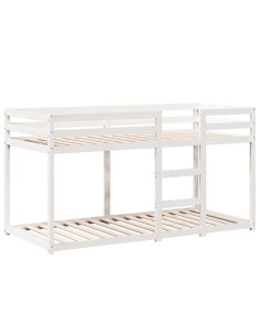 Letto a Castello con Tetto Bianco 75x190 cm Legno Massello Pino