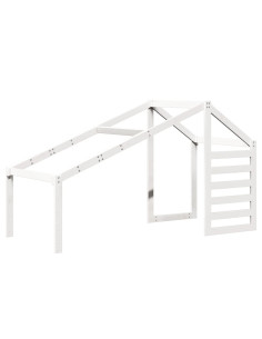 Letto a Castello con Tetto Bianco 75x190 cm Legno Massello Pino 2