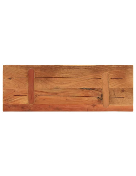 Piano per Tavolo 80x30x2,5cm Rettangolare Legno Massello Acacia