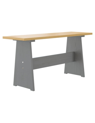 Set da Pranzo 3pz REINE Marrone Miele e Grigio in Legno di Pino