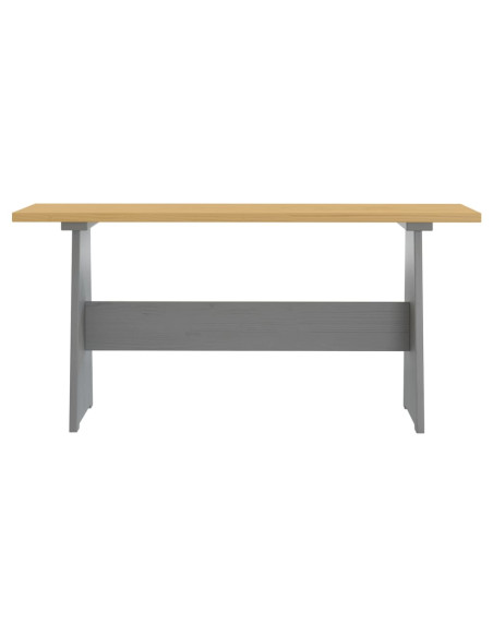 Set da Pranzo 3pz REINE Marrone Miele e Grigio in Legno di Pino