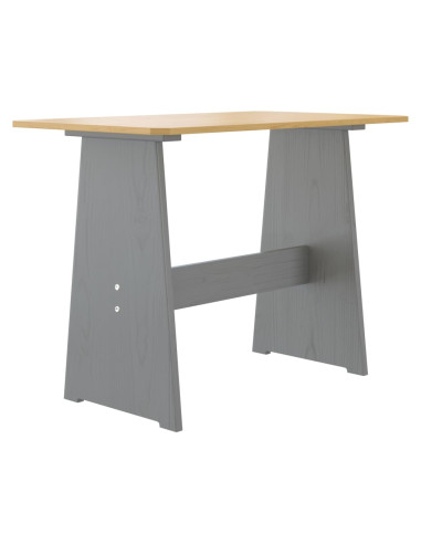 Set da Pranzo 3pz REINE Marrone Miele e Grigio in Legno di Pino