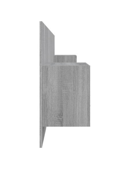 Testiera Letto con Comodini in Legno Multistrato Grigio Sonoma