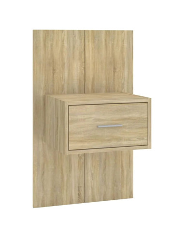 Testiera Letto con Comodini in Legno Multistrato Rovere Sonoma