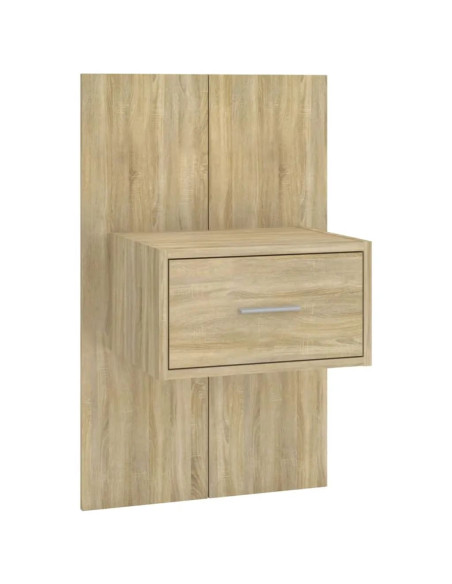 Testiera Letto con Comodini in Legno Multistrato Rovere Sonoma