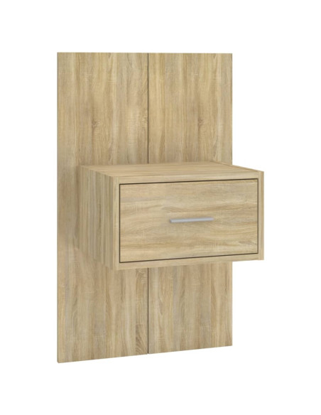 Testiera Letto con Comodini in Legno Multistrato Rovere Sonoma