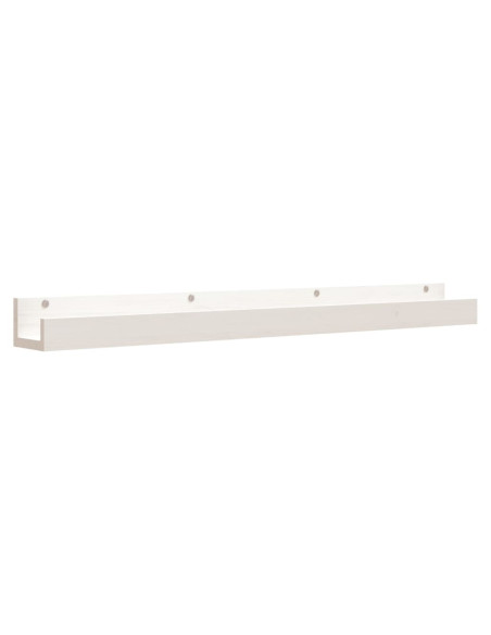 Mensole da Parete 2 pz Bianco 110x12x9cm Legno Massello di Pino