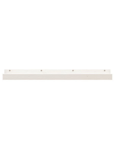 Mensole da Parete 2 pz Bianco 110x12x9cm Legno Massello di Pino