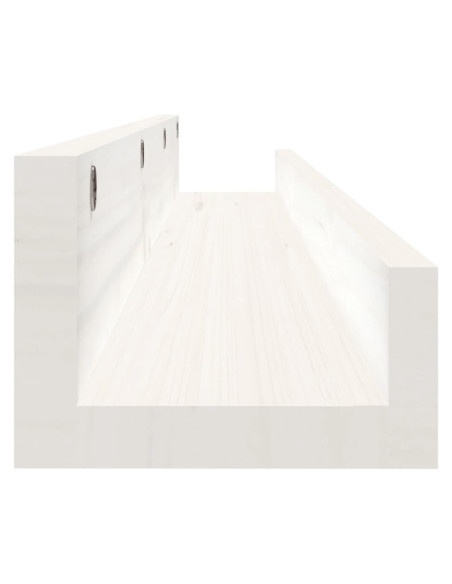 Mensole da Parete 2 pz Bianco 110x12x9cm Legno Massello di Pino