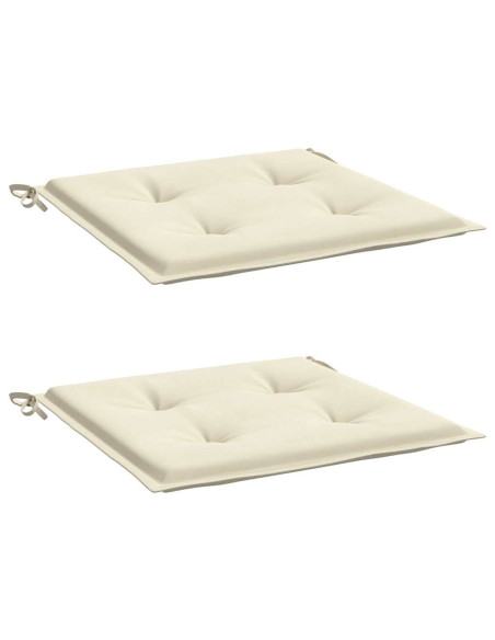 Cuscini per Sedia 2 pz Crema 40x40x3 cm in Tessuto Oxford